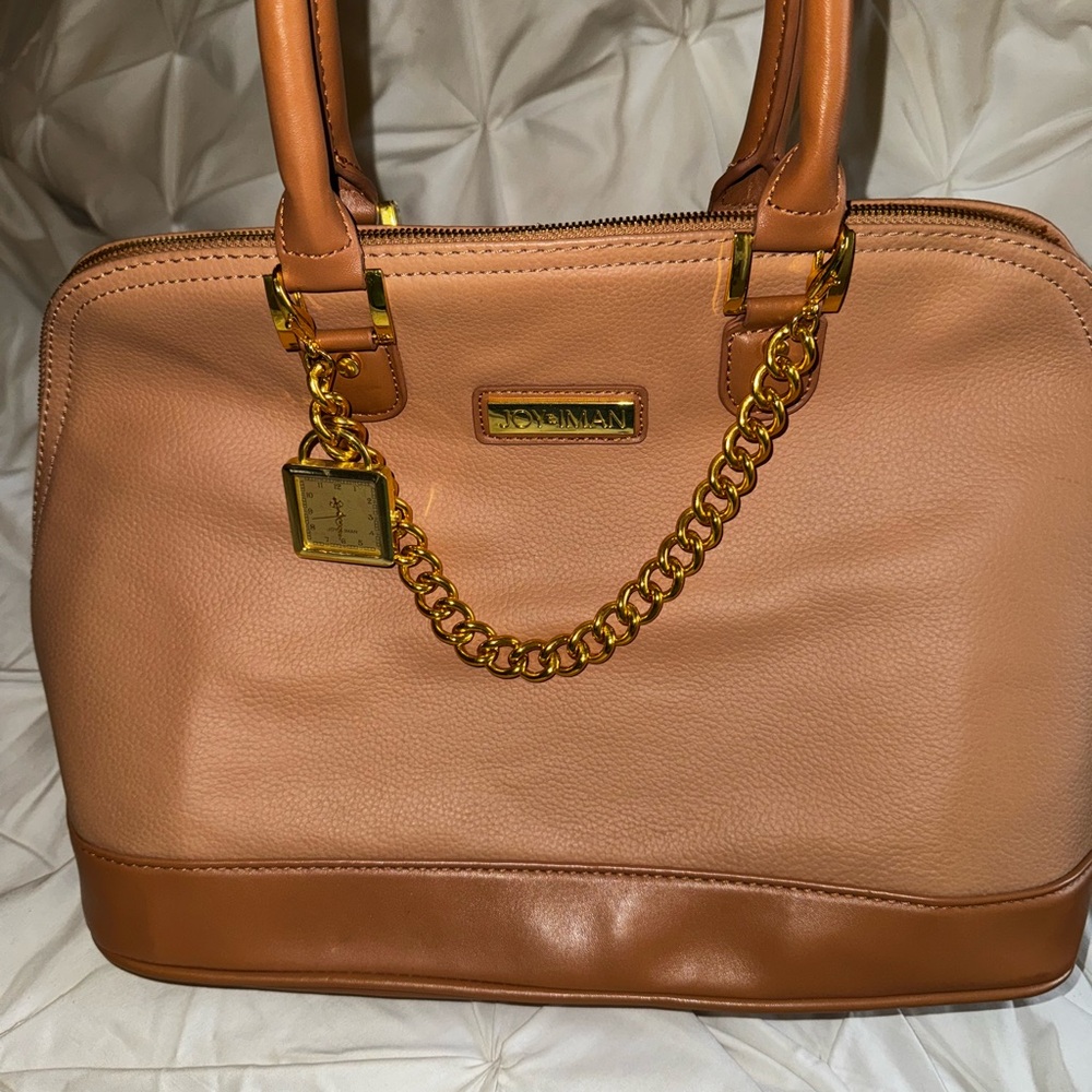 Joy & Iman  Tan Leather Hand Bag
